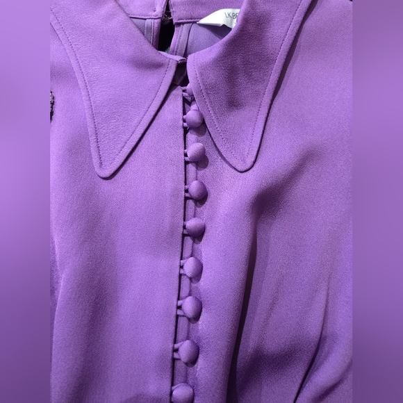 LK Bennett Purple Wide-Leg Jumpsuit with Belt - Size 14 - Picture 12 of 15